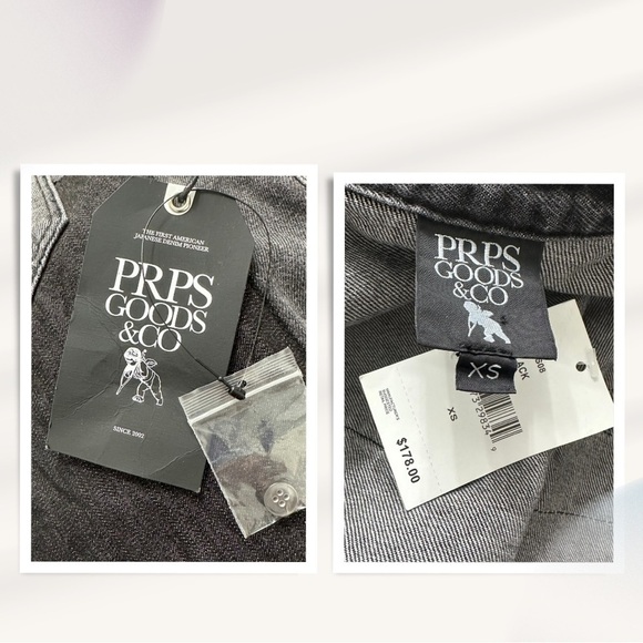 PRPS GOODS & CO Women’s Black Denim Distressed Hem Snap Button Shirt Size XSmall - Picture 3 of 5